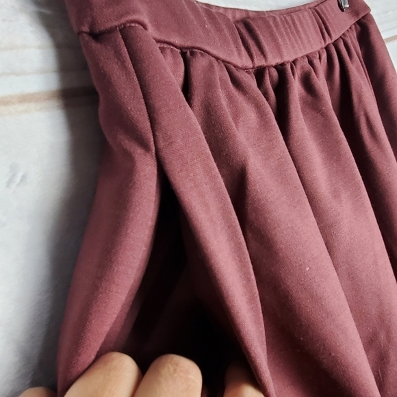 Vintage 80s Catalina Burgundy Pencil Elastic Waist Skirt With Pockets Size 12 - Picture 4 of 10